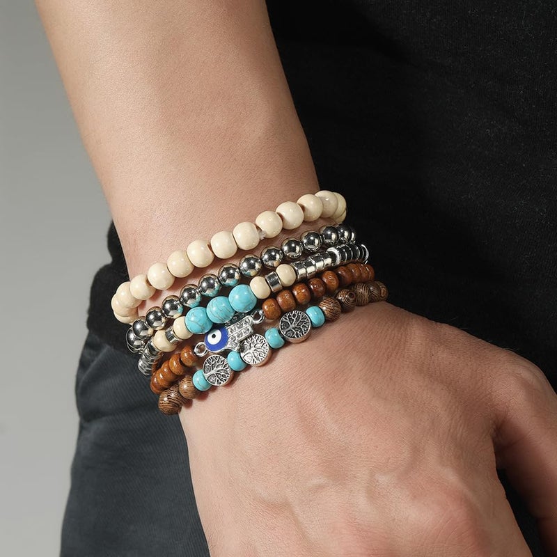 JAVMOO Gothic Bracelet Adjustable Punk Braided Leather Multilayer Grunge Set Bracelets Emo Metal Cuff Wrap Bangles Meaningful Gift - Image 5